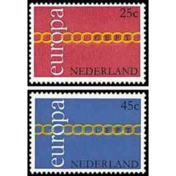 2 عدد تمبر مشترک اروپا - Europa Cept - هلند 1971