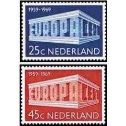 2 عدد تمبر مشترک اروپا - Europa Cept - هلند 1969
