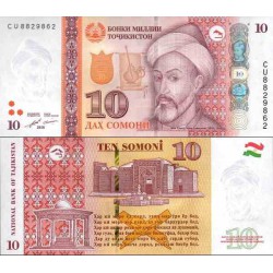 اسکناس 10 سامانی - تصویر سید علی همدانی - تاجیکستان 2018 سفارشی