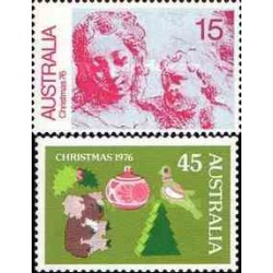 2 عدد تمبر کریستمس - استرالیا 1976