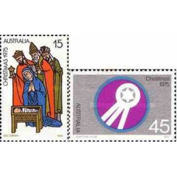 2 عدد تمبر کریستمس - استرالیا 1975