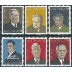 6 عدد تمبر نخست وزیران استرالیا - استرالیا 1975