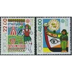2 عدد تمبر مشترک اروپا - Europa Cept - فورکلور - پرتغال 1981