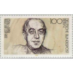 1 عدد تمبر صدمین سال تولد ارنست روتر - سیاستمدار - برلین آلمان 1989