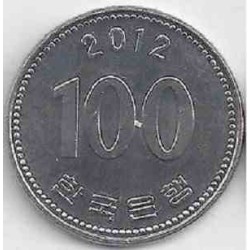 سکه  100 وون  - نیکل مس - کره جنوبی 2012 غیر بانکی