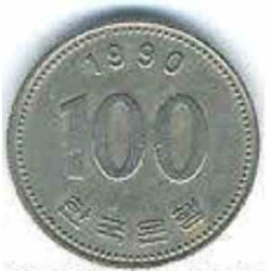 سکه  100 وون  - نیکل مس - کره جنوبی 1990 غیر بانکی