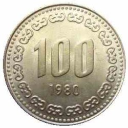سکه  100 وون  - نیکل مس - کره جنوبی 1980 غیر بانکی