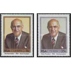 2 عدد تمبر مراسم تحلیف پرزیدنت بوتا - آفریقای جنوبی 1984