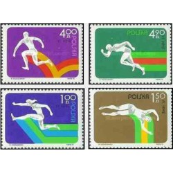 4 عدد تمبر ششمین دوره مسابقات قهرمانی دو و میدانی داخل سالن در کاتوویس - لهستان 1975