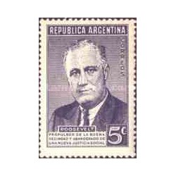 1 عدد تمبر سالگرد مرگ روزولت - سی و دومین رئیس جمهور آمریکا - آرژانتین 1946