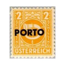 1 عدد تمبر هزینه پستی - 15G -سورشارژ PORTO - اتریش 1945