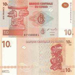 اسکناس 10 فرانک - جمهوری دموکراتیک کنگو 2003