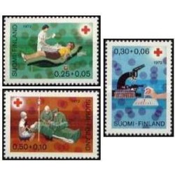 3 عدد  تمبر خیریه صلیب سرخ - فنلاند 1972
