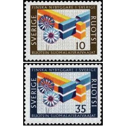 2 عدد  تمبر مهاجران فنلاندی - سوئد 1967
