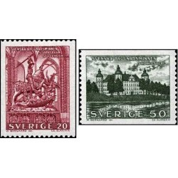 2 عدد  تمبر بنا های تاریخی - سوئد 1962