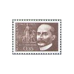 1 عدد  تمبر صدمین سالگرد تولد استالبرگ - فنلاند 1965