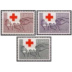 3 عدد  تمبر صدمین سالگرد صلیب سرخ بین المللی  - فنلاند 1963