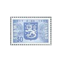 1 عدد  تمبر چهلمین سالگرد استقلال - فنلاند 1957
