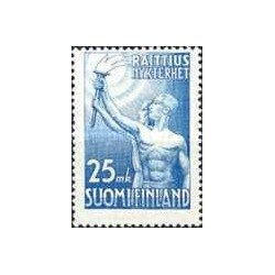1 عدد  تمبر صدمین سالگرد جنبش اعتدال - فنلاند 1953