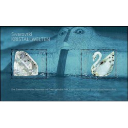 سونیرشیت نمایشگاه هنر شیشه سواروسکی - تمبرهای پستی با کریستال - اتریش 2004 قیمت 17.3 دلار