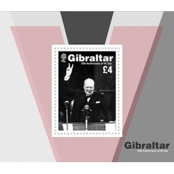 سونیرشیت هفتاد و پنجمین سالگرد روز پیروزی در اروپا - چرچیل - جبل الطارق 2020  ارزش اسمی 4 پوند