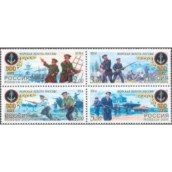 4 عدد تمبر سیصدمین سالگرد پیاده نظام دریایی روسیه - B -روسیه 2005