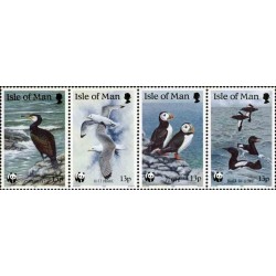 4 عدد تمبر حفاظت از محیط زیست - WWF - B - جزیره من 1989 قیمت 4.7 دلار