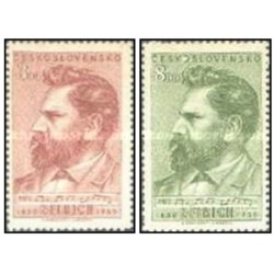 2 عدد  تمبر صدمین سالگرد تولد فیبیخ، آهنگساز - چک اسلواکی 1950
