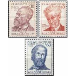 3 عدد تمبر موسیقی‌دانان چکسلواکی - چک اسلواکی 1954 قیمت 6.7 دلار