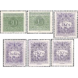 6 عدد تمبر بدهی پستی(کسر تمبر) - چک اسلواکی 1954