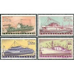 4 عدد تمبر کشتی‌های چک - چک اسلواکی 1960 قیمت 12.3 دلار
