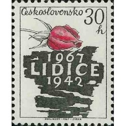 1 عدد تمبر بیست و پنجمین سالگرد ویرانی لیدیتسه - چک اسلواکی 1967