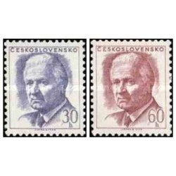 2 عدد تمبر سری پستی - رئیس‌جمهور اسووبودا - چک اسلواکی 1968