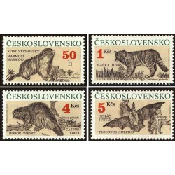 4 عدد تمبر پستانداران - چک اسلواکی 1990