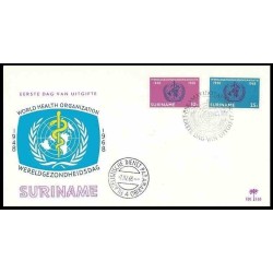 پاکت مهر روز بیستمین سالگرد سازمان جهانی بهداشت - سورینام 1968