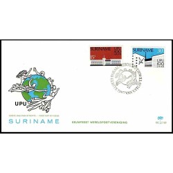 پاکت مهر روز صدمین سالگرد تأسیس اتحادیه جهانی پست UPU - سورینام 1974