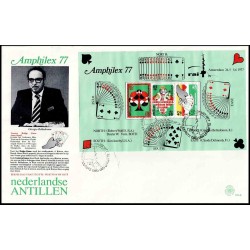 پاکت مهر روز مینی شیت نمایشگاه بین‌المللی تمبر «AMPHILEX 77» آمستردام - سایز بزرک - آنتیل هلند 1977