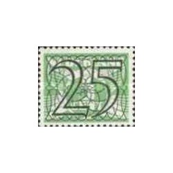 1 عدد  تمبر سری پستی  اعداد - سورشارژ  25 سنت - هلند 1940