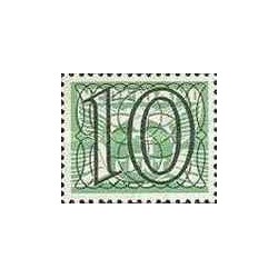 1 عدد  تمبر سری پستی  اعداد - سورشارژ  10 سنت - هلند 1940