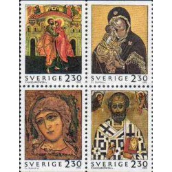 4 عدد  تمبر  کریسمس - سوئد 1992