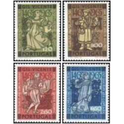 4 عدد  تمبر پانصدمین سالگرد گیل ویسنته - پرتغال 1965