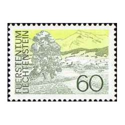 1 عدد تمبر سری پستی - مناظر - 60- لیختنشتاین 1973