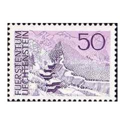1 عدد تمبر سری پستی - مناظر - 50- لیختنشتاین 1973