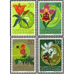 4 عدد تمبر گلها - سال حفاظت از اروپا - لیختنشتاین 1970